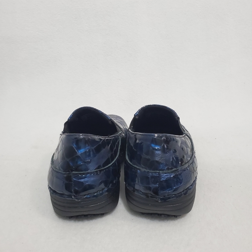 Spring Step Barely Worn Blue Python Manila Croco Clogs - Picture 4 of 7